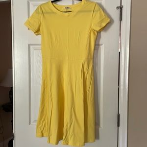 Knit Yellow Flare Dress Size M